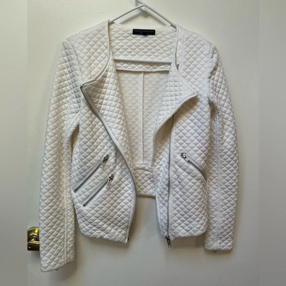 Generation Love White Quilted Bomber Jacket - Picture 3 of 6